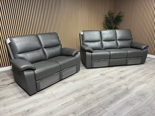 Cannes leather seater sofa - leather,